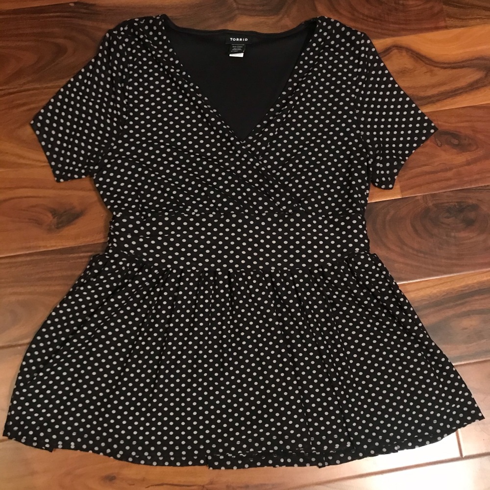 Torrid 00 black with white polka dot detail
